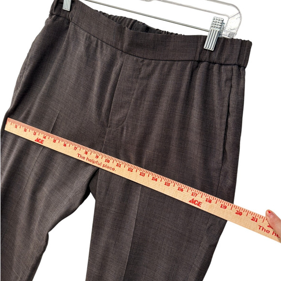 New! Nili Lotan 6 Glen Plaid Chelsea 100% Wool Pants $495 Elastic Waist Gray - Picture 8 of 9